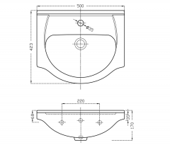 SIMPLEX ECO 50 umyvadlová skříňka včetně umyvadla 47x83,5x29 cm  (SIME500) (11)