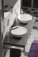 THIN kulaté umyvadlo na desku, 390x145mm, bílá mat ( WN185 ) (50)