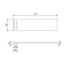 IPANEMA polička na vanu, 74x20 cm, černá (73311) (2)