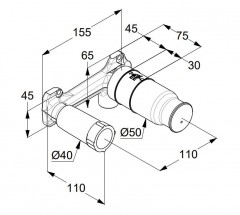 KLUDI podomítkové těleso DN 15 pro nástěnné podomítkové umyvadlové dvouotvorové jednopákové baterie  (38243) (5)