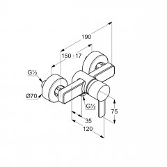 KLUDI ZENTA  sprchová jednopáková baterie, chrom (388700575) (2)