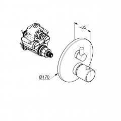 KLUDI ZENTA podomítková sprchová  termostatická baterie vrchní díl, chrom (388350545) (2)