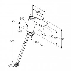 KLUDI BALANCE umyvadlová stojánková jednopáková baterie bez výpusti, bílá/ chrom (520269175) (6)