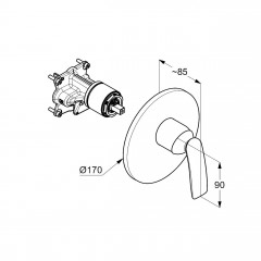 KLUDI BALANCE podomítková sprchová jednopáková baterie, chrom (526550575) (2)