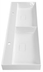 GODIVA dvojumyvadlo 119x44cm, litý mramor, bílá (GU119) (7)