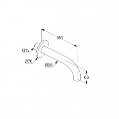 KLUDI BOZZ vanový výtok DN20 chrom (3850505) (2)