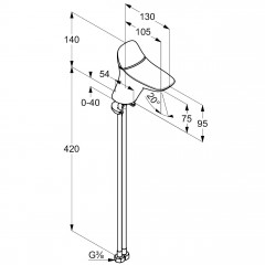 KLUDI AMBA umyvadlová stojánková jednopáková baterie bez výpusti, chrom ( 530280575 ) (2)