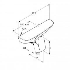 KLUDI AMBA  sprchová jednopáková baterie, chrom (537100575) (5)