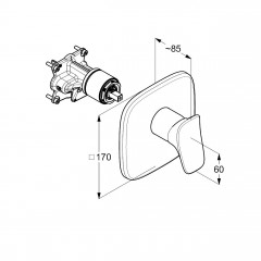 KLUDI AMBA sprchová podomítková jednopáková baterie vrchní díl, chrom (536550575) (2)