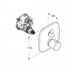KLUDI AMBA vanová a sprchová podomítková termostatická baterie vrchní díl, chrom (538300575) (6)