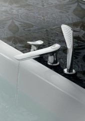 KLUDI AMBA vanová a sprchová tříotvorová jednopáková baterie stojánková, chrom (534470575) (4)