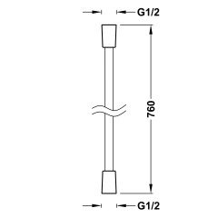 TRES sprchová hadice SATIN 0,76 m, otočná, se systémem proti překroucení, chrom  (913460910) (4)