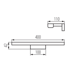 ASTEN LED svítidlo 8W, 400x42x110mm, chrom (26680)
