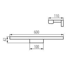 ASTEN LED svítidlo 12W, 600x42x110mm, černá mat (26684)