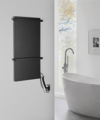 ELMIS elektrický sušák ručníků 400x800mm, 120W, hliník, černá mat (EB430) (3)