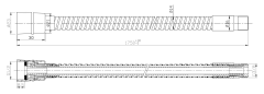 Sprchová hadice pro výsuvné sprchy z vany, F1/2"- M3/8",175 cm, chrom ( FLE16 ) (2)