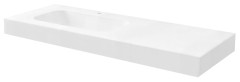 EMICO umyvadlo vlevo, 130x50 cm, límec R, Rockstone bílá mat (EM130-B1L-R)
