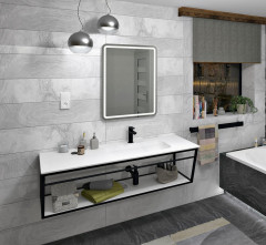 ARUBA umyvadlo vpravo, 130x51,5 cm, Rockstone bílá mat (AR130-B1R) (7)