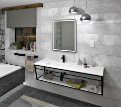 ARUBA umyvadlo vlevo, 190x51,5 cm, Rockstone bílá mat (AR190-B1L) (4)