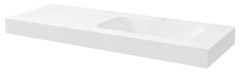 EMICO umyvadlo vpravo, 200x50 cm, límec R, Rockstone bílá mat (EM200-B1R-R) (5)