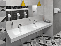 EMICO dvojumyvadlo vlevo, 240x50 cm, límec R, Rockstone bílá mat (EM240-B2L-R) (5)