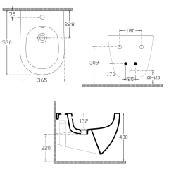 INFINITY bidet závěsný, 36,5x53cm, bílá (10NF41001)
