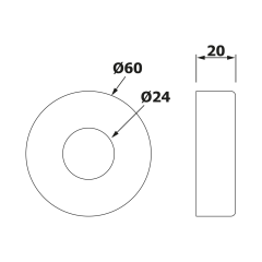 Rozeta G3/4", 60x20 mm, chrom, pár (RS211)