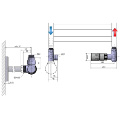 CORNER COMBI připojovací sada ventilů termostatická, pravé provedení, černá mat (CP3022BS)