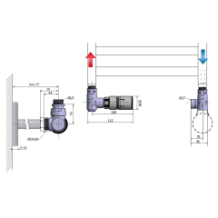 CORNER COMBI připojovací sada ventilů termostatická, levé provedení, černá mat (CP3021BS)