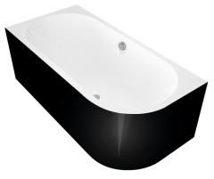 ASTRA L MONOLITH asymetrická vana 160x75x60cm, bílá/černá (33611MB)