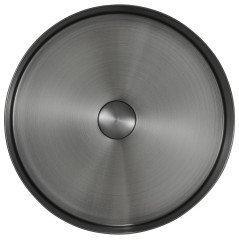 AURUM nerezové kulaté umyvadlo, průměr 38 cm, včetně výpusti, antracit (AU101) (3)