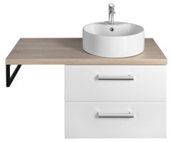 VEGA sestava koupelnového nábytku, š. 97,5 cm, bílá/dub platin  (VG064-02) (4)