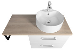 VEGA sestava koupelnového nábytku, š. 97,5 cm, bílá/dub platin  (VG064-02) (5)