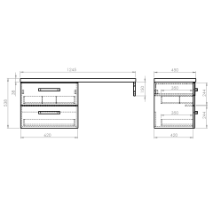VEGA sestava koupelnového nábytku, š. 125 cm, bílá/dub platin (VG064-03) (2)