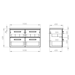 VEGA sestava koupelnového nábytku, š. 104 cm, bílá/dub platin (VG052-04) (2)