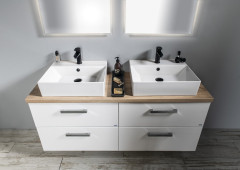 VEGA sestava koupelnového nábytku, š. 125 cm, bílá/dub platin (VG064-04) (6)