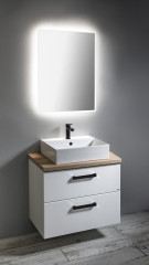 VEGA sestava koupelnového nábytku, š. 82,5 cm, bílá/dub platin (VG083-01) (4)
