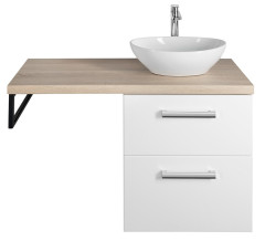 VEGA sestava koupelnového nábytku, š. 97,5 cm, bílá/dub platin (VG052-02) (4)