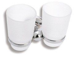 NOVATORRE 1 DVOJITÝ DRŽÁK KARTÁČKŮ SKLO CHROM  (6157,0)