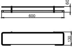 NOVATORRE 4 POLIČKA ZAOBLENÁ SE ZÁBRADLÍM PÍSKOVANÉ SKLO CHROM  (6453,0) (2)