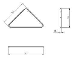 NOVATORRE 4 POLIČKA ROHOVÁ ČIRÉ SKLO CHROM  (6435,0) (2)