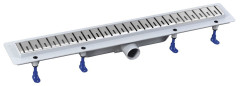 KLAVER sprchový kanálek s nerezovým roštem, superflow, DN50, 810x122x65 mm (73731)