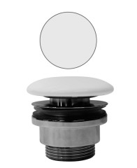 GSI umyvadlová výpust 5/4“, neuzavíratelná, tl.5-65 mm, keramická krytka, bílá mat (PVC09)