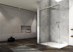 CADURA WALK-IN pevná stěna samostatná s posuvným dílem, LEVÁ (CAW2G)