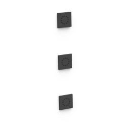 TRES trysky hydromasážní podomítkové 3 kusy 80x80 mm, černá mat (13451501NM)