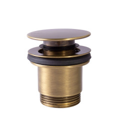 TRES umyvadlový ventil,  zátka Ø 63 mm CLICK‑CLACK s možností vždy otevřeného, zestárlá mosaz (24284010LV)