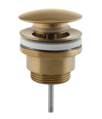Umyvadlová výpust 5/4“, click-clack, velká zátka, tl.10-55mm, zlato mat (CV1002GB)