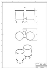NOVATORRE 3 DVOJITÝ DRŽÁK KARTÁČKŮ SKLO CHROM ( 6357.0) (3)
