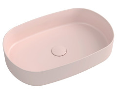 INFINITY OVAL keramické umyvadlo na desku, 55x36cm, růžová Salmon (10NF65055-2S)
