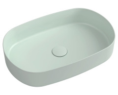 INFINITY OVAL keramické umyvadlo na desku, 55x36cm, zelená mint (10NF65055-2T)